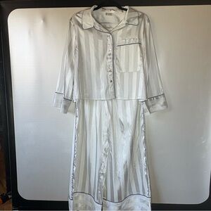 Free People Silver Striped Pajama Set